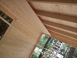 European Cabin (Starting of Ceiling Boards on Deck)