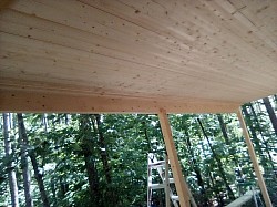 European Cabin (Ceiling Boards on Deck Completed)